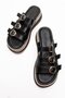 Women's 3 Ring Buckled Slipper Black - 5