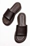 Women's Wide Band Slipper Brown - 5