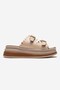 Women's Pin Double Buckled Slipper Beige - 2