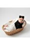 Baby Girl Lace Piece Bow Romper with Heart Patterned Black Ecru Baby Romper Set with Headband - 3