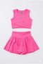 Lyrax Embossed Shorts Skirted Cropped Girls' Top and Bottom Set - 2
