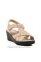 Beige Wedge Sole Women's Sandals - 3