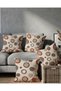 Punch Embroidery Look Geometric Round Patterned Digital Print Bohemian Style Set of Cushion Cover - 6