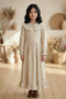 Girl's Embroidered Full-Length Hijab Viscose Dress, Hatimlik Wide Collar Special Occasion Dress, Ages 7-14 - 3