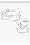 Velvet Seat Cover Set 3+3+1+1 Non-Slip Full-Fit Sofa Bed Cover with Stretchy Elastic Bands - 5