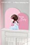Pink Striped Welcome Baby Girl 3-Piece Tabletop Standing Board Set