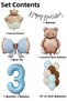 Retro 3 Year Old Teddy Bear Themed Baby Boy Concept Birthday Set - 3