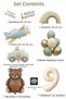 Retro 9Th Birthday Set; Airplane, Car, Rainbow, Teddy Bear and 20 Latex Balloons Set - 3
