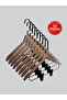 Wooden (Black Hook Lama) Latch Shirt and Skirt Hanger Walnut Color 12 Pieces