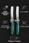 Set of 2 Ultra Sharp Serrated Blades, Water Green 22 cm 100% Guaranteed Stainless Steel - 2