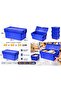 6Li 40*60*36 cm Blue Plastic Case with Hinged Lid