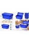 3-Piece 30*40*25 cm Blue Plastic Case with Hinged Lid