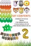 Safari Concept 2 Years Birthday Party Celebration Set; Number & Star Foil, Banner & Balloon Chain - 3