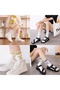 5 pairs of unisex college socks with "leave me alone" print and colorful stripes - cotton tennis socks - 4