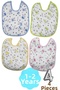 Baby 100% Cotton Waterproof Colorful Baby Bibs with Oilcloth on the Back, Set of 4 for 1-2 Years Old - 5