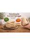 6-Pack Natural Pumpkin Fiber Sponge 14X9 cm |   Bathroom-Kitchen |   100% Herbal Fiber + Gift Facial Pad - 2