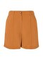 Brown Ribbed Plus Size Woven Shorts Tbbss26Ap00028 - 3