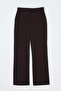 Wardrobe Essentials Kahverengi Straight Fit Büyük Beden Dokuma Pantolon TBBSS26AR00017 - 4