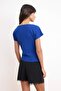 Saks Fitted/Vücuda Oturan Kayık Yaka Düşük Kol Kısa Kollu Scuba Krep Örme Bluz TWOSS26BZ00080 - 4