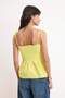 Sarı Pamuklu Poplin Fitted Detaylı Askılı Gipeli Esnek Örme Bluz TWOSS24BZ00393 - 4