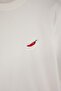 Unisex Ecru Pepper Embroidered Oversize/Relaxed Cut 100% Cotton T-Shirt Tmnss22Ts0318 - 6