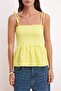 Sarı Pamuklu Poplin Fitted Detaylı Askılı Gipeli Esnek Örme Bluz TWOSS24BZ00393 - 3