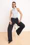 Gray Melange Fitted/Bodycon Cowl Neck Sleeveless Cotton Ribbed Knitted Blouse Twoss26Bz00630 - 5