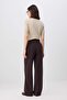 Dark Brown Wide Leg Bootcut Woven Fabric Trousers TWOAW21PL0332 - 5