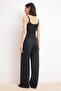 Siyah Kalın Tuşeli Wide Leg/Geniş Paça Yüksek Bel Pantolon TWOSS26PL00136 - 4