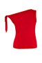 Red Asymmetric Neckline Tie Detail Stretchy Knitted Blouse Tbbss26Af00079 - 6