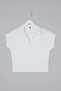Ekru Regular/Normal Kalıp Polo Yaka Düşük Kol Örme T-Shirt TWOSS26TS00078 - 5