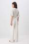 Ekru Yüksek Bel Wide Leg/Geniş Paça Pilili Dokuma Kumaş Pantolon TWOAW21PL0076 - 7