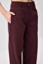 Bordo Gabardin Kalın Yumuşak Tuşeli Barrel Pantolon TWOSS26PL00084 - 8
