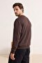 Koyu Kahverengi Regular/Normal Kesim İçi Polar/Sıcak Tutan Sweatshirt TMNAW21SW1208 - 3
