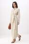 Beige Pocket Detailed Linen Blend Unlined Woven Belted Hijab Dress Tctss26Eb00117 - 2