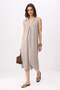 Stone Plain Shift V-Neck Sleeveless Midi Soft Touch Knitted Dress Twoss26El00457 - 3