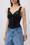 Siyah Dantel Detaylı Sırt Dekolteli Örme Sandy Body TPRSS26BD00015 - 3
