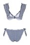 Plaid Patterned Ruffle Balconette Covered Brazilian Normal Waist Bikini Set Tbess25Bt00035 - 6