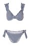 Plaid Patterned Ruffle Balconette Covered Brazilian Normal Waist Bikini Set Tbess25Bt00035 - 5