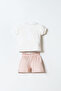 Baby Girl White Shorts Set - 4