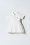 Baby Girl Polo Collar Embroidered Summer Regular Fit White Dress Usb2961-C-V2