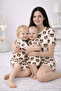 MOTHER BABY PAJAMA SET MATCHING BROWN TEDDY BEAR PATTERN SHORT SLEEVE SHORTS (SOLD INDIVIDUALLY) - 2