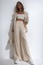 Women's New Season Button Detailed Crepe Fabric Wide-Leg Trousers 4652 - 3