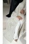 polka dots abaya black and white abaya with matching scarf - 2