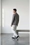 Men's Smoke Grey-White Ottoman Long Sleeve Shirt Pants Tracksuit Set - 4
