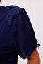 Navy Blue Ribbon Detailed Design Maternity Maternity Pajama Set with Breastfeeding Feature - 6