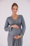 Smoked Lace Detailed Nursing-Friendly Cotton Maternity Nightgown - 3