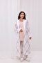 Powder Patterned Cotton Winter Long Sleeve Maternity Pajamas Set and Nightgown 4-Piece Set - 5