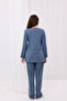 Anthracite Melange Collar Lace Cotton Maternity Pajamas Set of 2 - 5