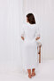 Ecru Sleeve and Collar Lace Design Maternity Nightgown - 5